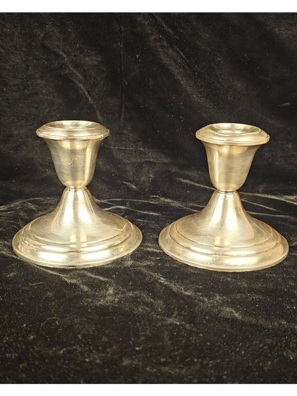 Pair Of Vintage Gorham Weighted Silver Candle Holders